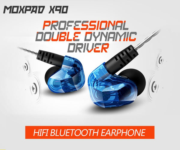 X90 Bluetooth 4.1 Dual Dynamic Driver In Ear Sport Wireless Earphone With Mic