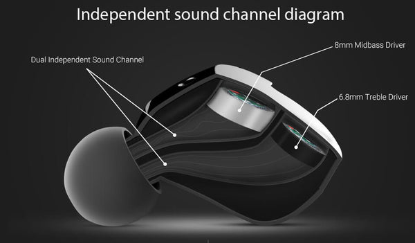 KZ ZS1 Dual Dynamic Driver Noise Cancelling In-Ear Monitors With Microphone