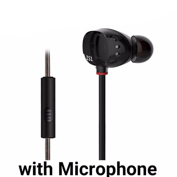 KZ ZS1 Dual Dynamic Driver Noise Cancelling In-Ear Monitors With Microphone