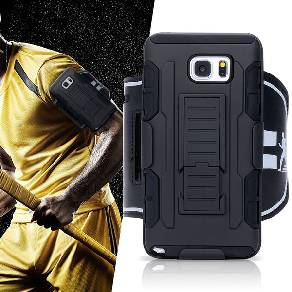 Shock Proof Armor Case With Kickstand and Detachable Arm Band