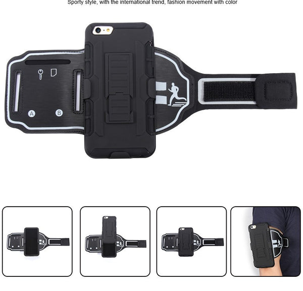 Shock Proof Armor Case With Kickstand and Detachable Arm Band