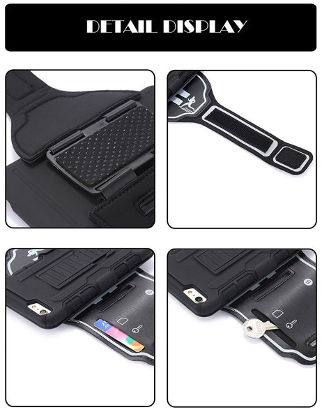 Shock Proof Armor Case With Kickstand and Detachable Arm Band