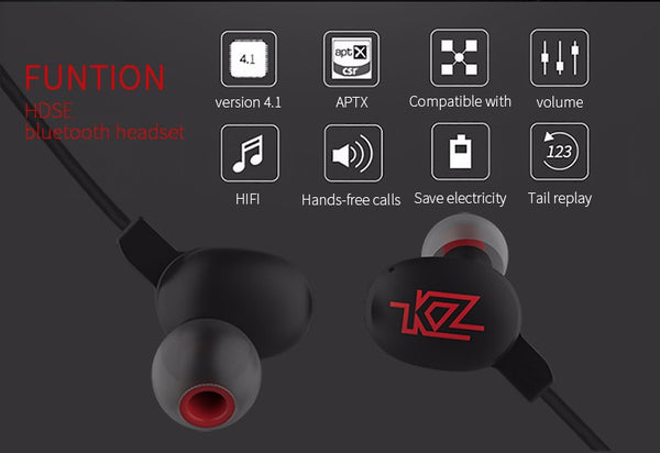 KZ HDSE Bluetooth 4.1 Wireless Hifi APTX Lossless Earphone With Volume Control