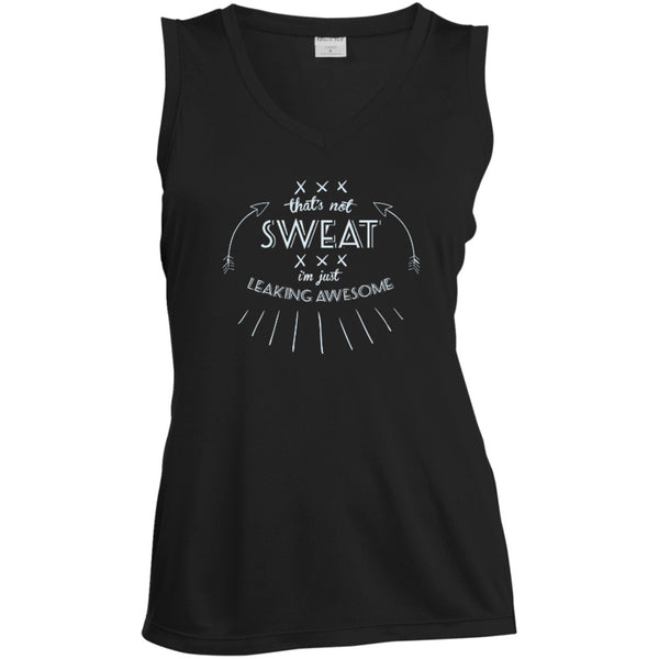 T-Shirts - Leaking Awesome Ladies V Neck Dri-Fit