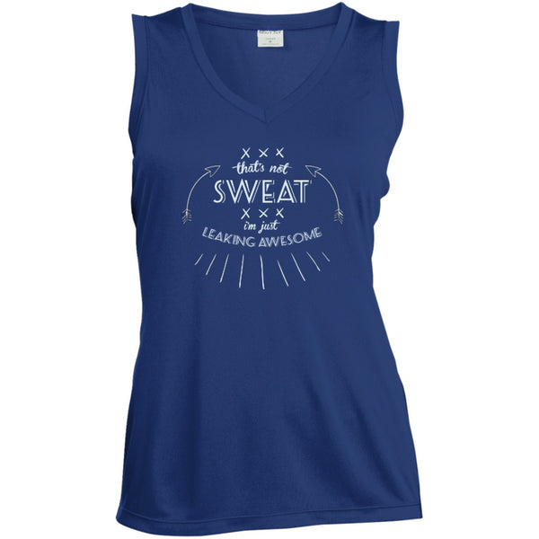 T-Shirts - Leaking Awesome Ladies V Neck Dri-Fit