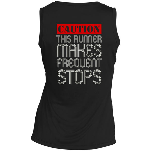 T-Shirts - Runner Caution Ladies V Neck Dri-Fit