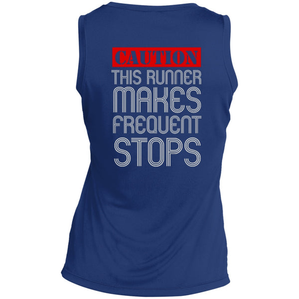 T-Shirts - Runner Caution Ladies V Neck Dri-Fit