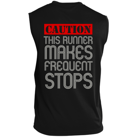 T-Shirts - Runner Caution Unisex Sleeveless Dri-Fit