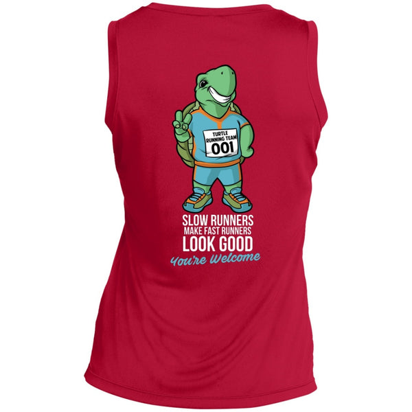 T-Shirts - Slow Runners Make Fast Runners Look Good Ladies Sleeveless Dri Fit V Neck