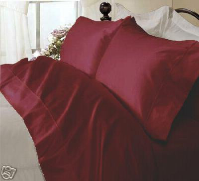 Luxury 1000 TC 100% Egyptian Cotton California King Sheet Set Solid In Burgundy