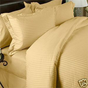  Two Luxury 800 TC King Size Pillow Cases striped in Gold