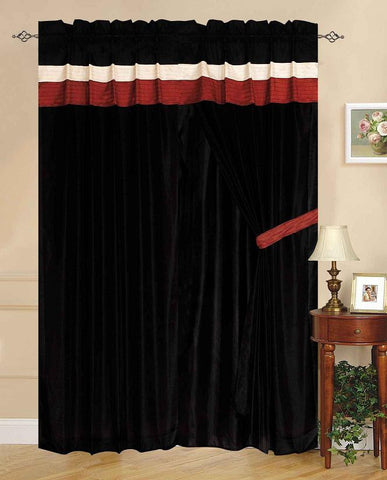 Luxury Brick 60"x84" Window Curtain with Lining and 18" Valance