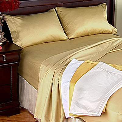 Luxury 600 Thread Count 100% Egyptian Cotton Full Sheet Set In Gold