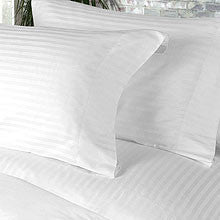 Luxury 800 TC 100% Egyptian Cotton Queen Sheet Set Striped In White