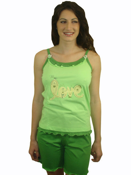 I love you 100% Pure Egyptian Cotton Pajama In Green