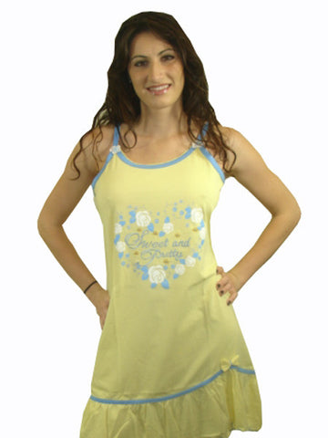 Sweet & Pretty 100% Pure Egyptian Cotton Pajama In Yellow