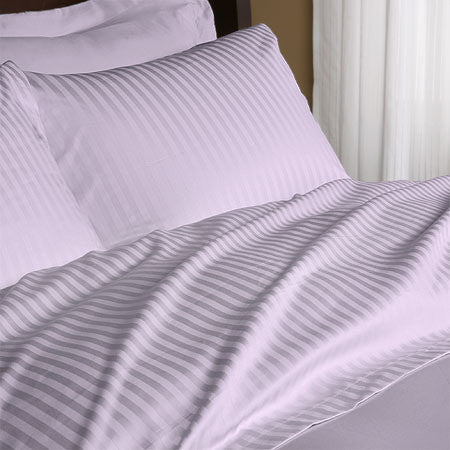 Luxury 600 Thread Count 100% Egyptian Cotton California King Sheet Set Striped In Lavender