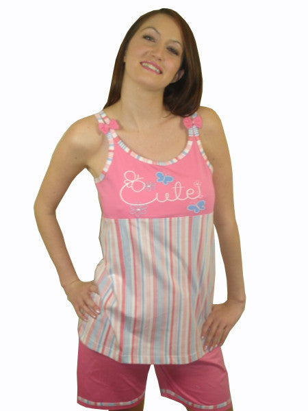 Cute 100% Pure Egyptian Cotton Pajama In Fuchsia