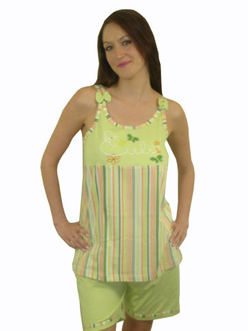 Cute 100% Pure Egyptian Cotton Pajama In Lime