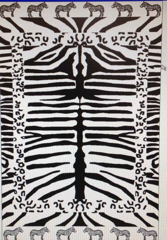 Luxury 100% Egyptian Cotton Zebra Velour Beach Towel