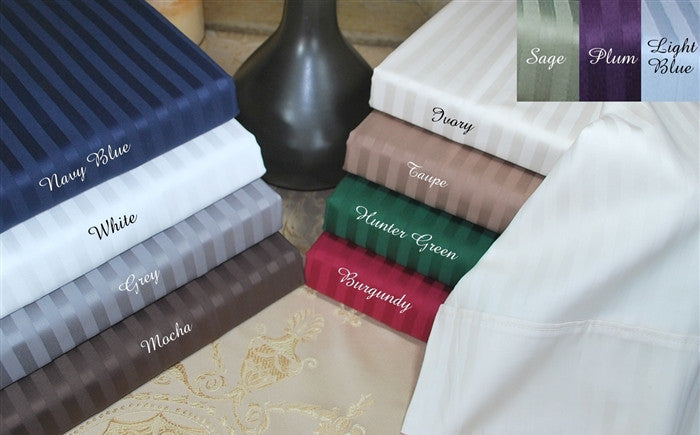 Pure Egyptian Cotton 600 Thread Count Stripe Split King Sheet Sets